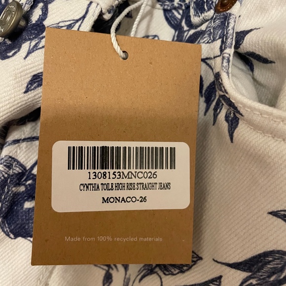 Reformation Cynthia Toile High Rise Straight Jeans - Picture 3 of 3